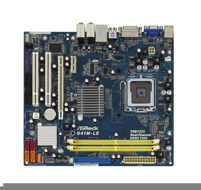 ASRock G41M-LE LGA 775 Micro-ATX Motherboard for Intel Processors, DDR2 Support, 4x SATA2 Slots