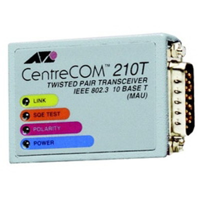 AT-210T - Allied Telesis CentreCOM 210T 10Mbps 10Base-T Twisted Pair RJ-45 Connector MAU Transceiver Module