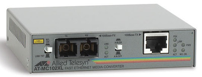 AT-MC102XL - Allied Telesis 100Base-TX to 100Base-FX (SC) Standalone Media Converter