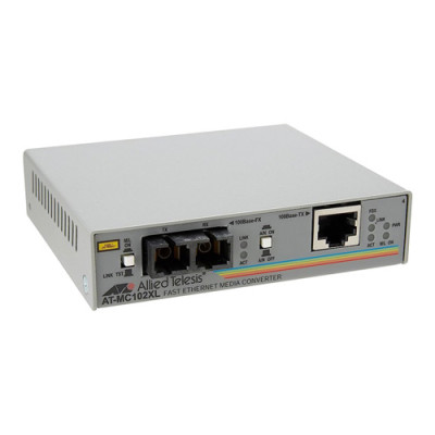 Allied Telesis AT-MC102XL-10 100Base-TX to 100Base-FX SC 1310nm Multi-mode 2km Media Converter for network connectivity