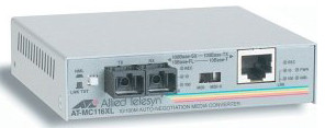 Allied Telesis AT-MC116XL-60 Media Converter for 10/100Base-TX to 10FL/100SX SC, compatible with network equipment.