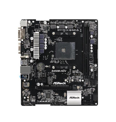B450M-HDV - ASROCK Socket AM4 B450 DDR4 Micro-ATX Motherboard