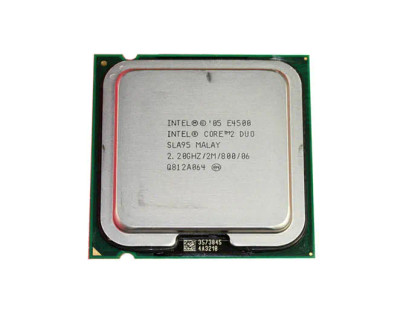 Intel Core 2 DUO E4500 2.2GHz processor for LGA-775 socket, 2MB L2 Cache, 800MHz FSB, 65NM - BX80557E4500