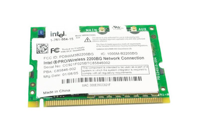 C28569-004 - Intel PRO/Wireless 2100 2.4GHz 11Mbps IEEE 802.11b Mini PCI Type 3B Wireless Network Adapter