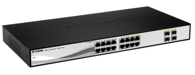 D-Link DGS-1210-16 16-Port Gigabit WebSmart Switch with 4 Combo SFP Slots - Networking Switch for Fast Data Transfers