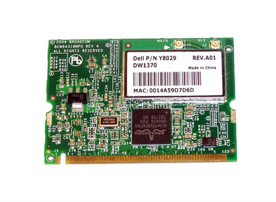 Dell 54Mbps IEEE 802.11g Mini PCI Wireless G Network Card for Latitude D610 - compatible with Dell laptops - installed