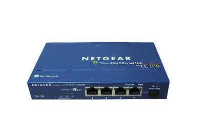 FE104 NetGear 4-Port 10/100Base-TX RJ45 Fast Ethernet Hub