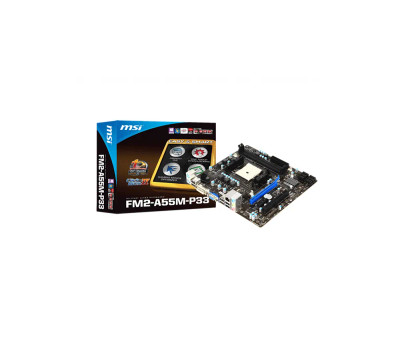 FM2-A55M-P33 - MSI Socket FM2 AMD A55 Chipset Micro-ATX System Board Motherboard Supports A10/A8/A6/A4-Series DDR3 2x DIMM