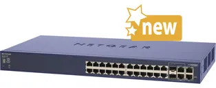 NetGear ProSafe 24-Port 10/100Mbps Stackable Smart Switch + 4 Gigabit Ports for Networking Servers