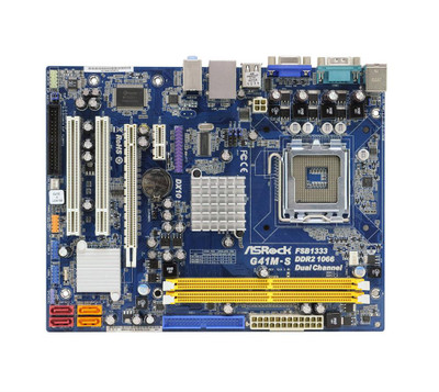 ASRock G41M-S LGA 775 Micro-ATX Motherboard Intel G41 + ICH7 Chipset DDR2 SATA2 Compatible with Core 2 processors