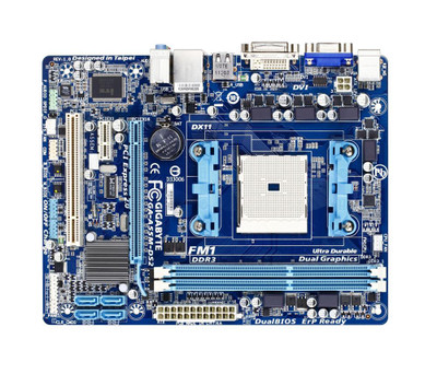 Gigabyte GA-A55M-DS2 Socket FM1 AMD A55 Chipset Motherboard DDR3 SATA Compatible with AMD Processors