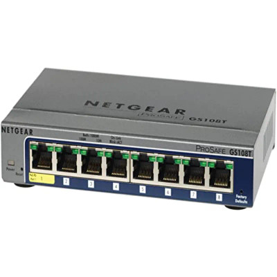 GS108T - NetGear 8-Port Gigabit Ethernet Smart Network Switch