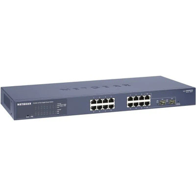 GS716T - NetGear ProSafe 16-Ports RJ-45 10/100/1000Mbps 1000Base-T Gigabit Ethernet Rack-mountable Smart Managed Switch