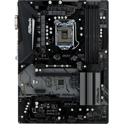 ASRock H370 Pro4 LGA 1151 ATX Motherboard for 8th Gen Core Processors - DDR4, 6x SATA3, Intel H370 Chipset