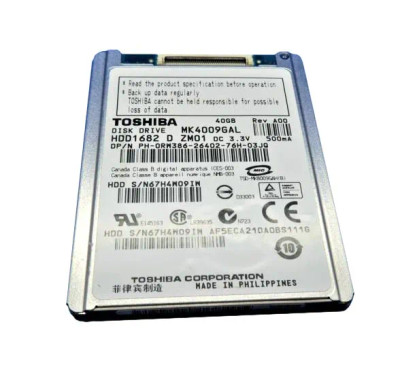 Toshiba Mobile 40GB 4200RPM ATA-100 1.8 HDD1682 Internal Hard Drive - Compatible with ZIF, 8MB Cache - for laptops