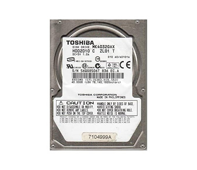 HDD2D10 - TOSHIBA 40GB 5400RPM IDE ATA-100 8MB 2.5" HDD
