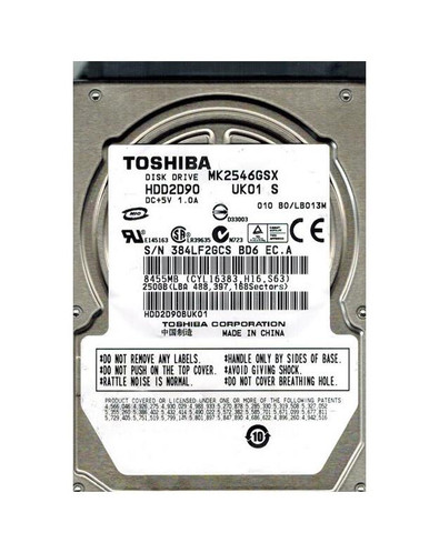 Toshiba 250GB 5400RPM SATA 3Gbps 8MB Cache 2.5 Internal Hard Drive for laptops