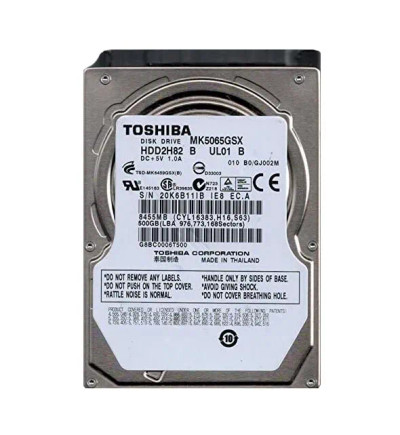 HDD2H82 - TOSHIBA 500GB 5400RPM SATA 8MB 2.5" HDD