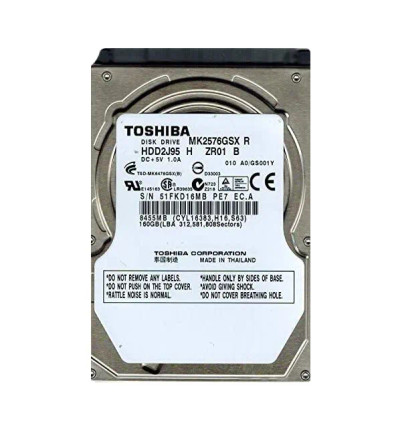 HDD2J95 - TOSHIBA 250GB 5400RPM SATA 8MB 2.5" HDD