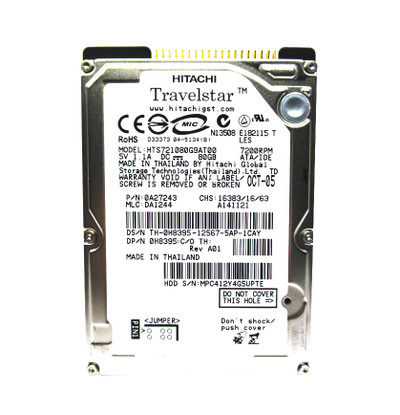 HTS721080G9AT00 - Hitachi 80GB 7200RPM IDE 2.5" 8MB HDD