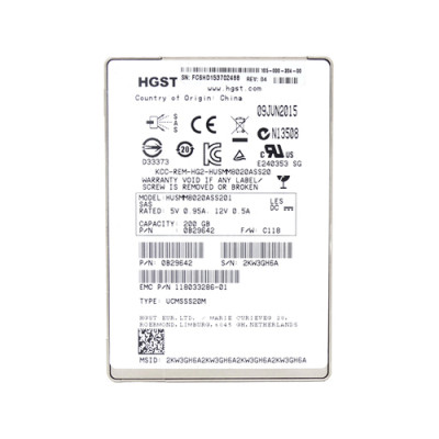 HGST Hitachi Ultrastar SSD800MM 200GB MLC SAS 12G 2.5 SSD - TCG Encryption - Mainstream Endurance - Internal Drive