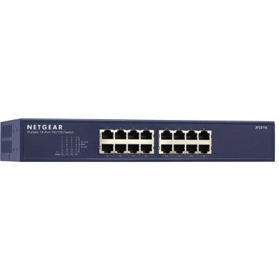 NetGear ProSafe 16-Ports Fast Ethernet Rackmount Switch for JFS516 - Compatible with server racks