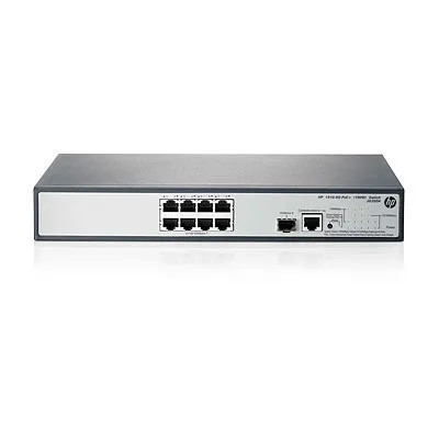 HP 1910-8G-PoE+ Switch 8-Ports 180W, 10/100/1000Base-T, Rack-mountable - Compatible with ProLiant DL360p Gen8 servers