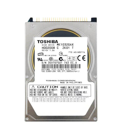 TOSHIBA MK1032GAX 100GB 5400RPM 2.5Internal Hard Drive