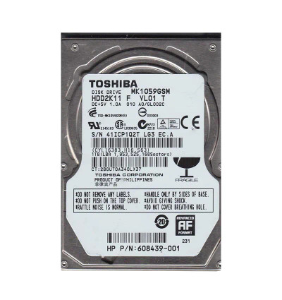 MK1059GSM - TOSHIBA 1TB 5400RPM SATA 3Gb/s 2.5" HDD