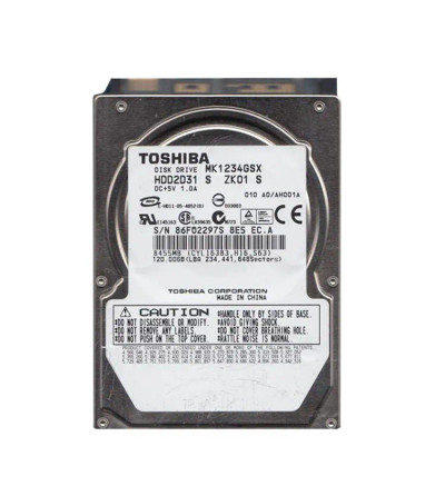 TOSHIBA MK1234GSX 120GB 2.5Internal Hard Drive SATA 5400RPM