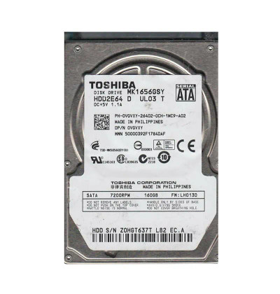 MK1656GSY - TOSHIBA 160GB 7200RPM SATA 3Gb/s 2.5" HDD