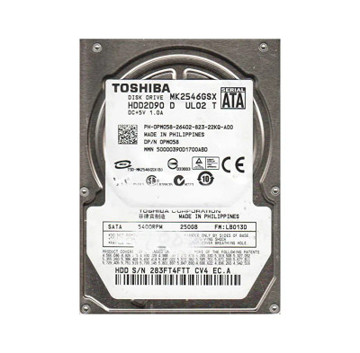 TOSHIBA MK2546GSX 250GB 5400RPM SATA 3Gbps 2.5Internal Hard Drive