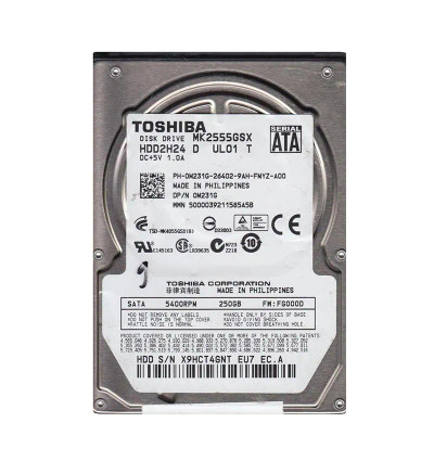 TOSHIBA MK2555GSX 250GB 5400RPM SATA 3Gbps 2.5HDD