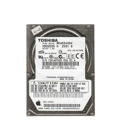 TOSHIBA MK6034GSX 60GB 5400RPM SATA 2.5Internal Hard Drive