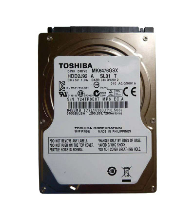 TOSHIBA MK6476GSX 640GB 5400RPM SATA 3Gbps 2.5Internal Hard Drive