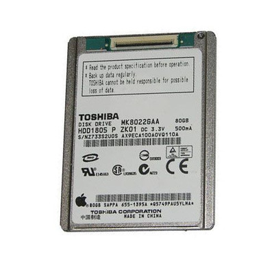 MK8022GAA Toshiba Mobile 80GB 3600RPM ATA-66 (ZIF) 160KB Cache 1.8-inch Internal Hard Drive