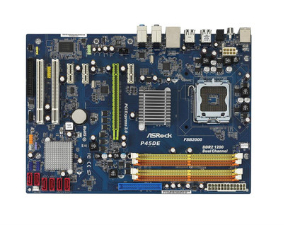 ASRock P45DE Socket LGA 775 Intel P45 + ICH10 Chipset ATX Motherboard for Core 2 Processors
