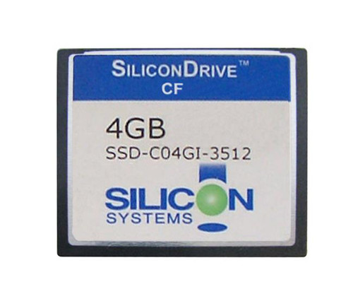 SiliconSystems SiliconDrive 4GB CompactFlash Type I SSD for Industrial Grade ATA/IDE (PATA) Applications