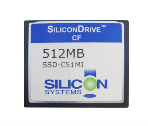 SiliconSystems SiliconDrive 512MB CompactFlash Type I SSD for Industrial Grade ATA/IDE (PATA) Devices