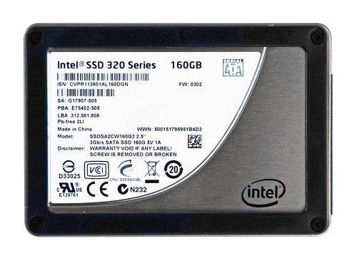 SSDSA2CW160G3 Intel 320 Series 160GB MLC SATA 3Gbps 2.5-inch Internal Solid State Drive (SSD)