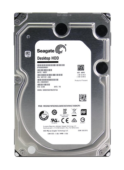 ST6000DM001 Seagate Desktop HDD 6TB 7200RPM SATA 6Gbps 128MB Cache 3.5-inch Internal Hard Drive