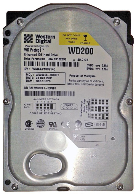 WD200EB Western Digital Protege 20GB 5400RPM ATA-100 2MB Cache 3.5-inch Internal Hard Drive