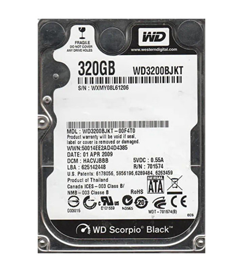 WD3200BJKT - Western Digital 320GB 7200RPM SATA 16MB 2.5" HDD