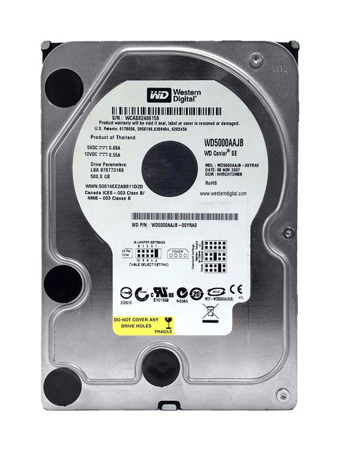 WD5000AAJB Western Digital Caviar SE 500GB 7200RPM ATA-100 8MB Cache 3.5-inch Internal Hard Drive