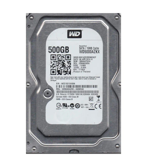 WD5000AZKX - Western Digital 500GB 7200RPM SATA 6Gb/s 16MB 3.5" HDD