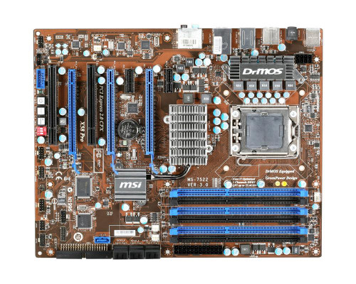 X58-PRO-E - MSI Socket LGA 1366 Intel X58/ ICH10R Chipset DDR3 6x DIMM 7x SATA 3.0Gb/s ATX Motherboard