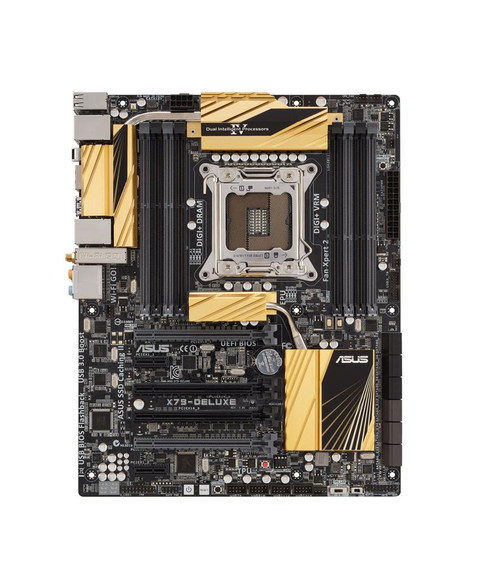 X79DELUXE ASUS X79-DELUXE Socket LGA 2011 Intel X79 Chipset Core i7/ Core i7 Extreme Edition Processors Support DDR3 8x DIMM 4x SATA 3.0Gb/s ATX Motherboard