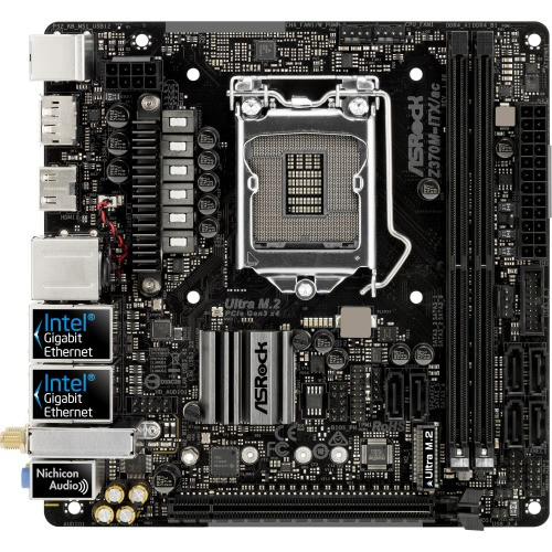 Z370M-ITX/ac ASRock Socket LGA 1151 Intel Z370 Chipset 8th Generation Core i7 / i5 / i3 Processors Support DDR4 2x DIMM 6x SATA3 6.0Gb/s Mini-ITX Motherboard