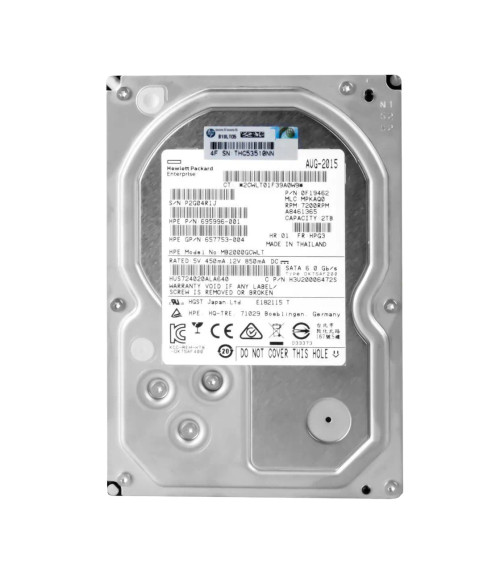 695996-001 - HP 2TB 7200RPM SATA 6Gb/s 3.5" Hot-Plug HDD