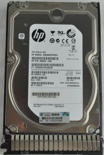 HPE 697571-001 3tb 7200rpm Sas 6gbps 3.5inch Lff Sc Midline Hot Swap Hard Drive With Tray For Proliant Gen8 And Gen9 Servers